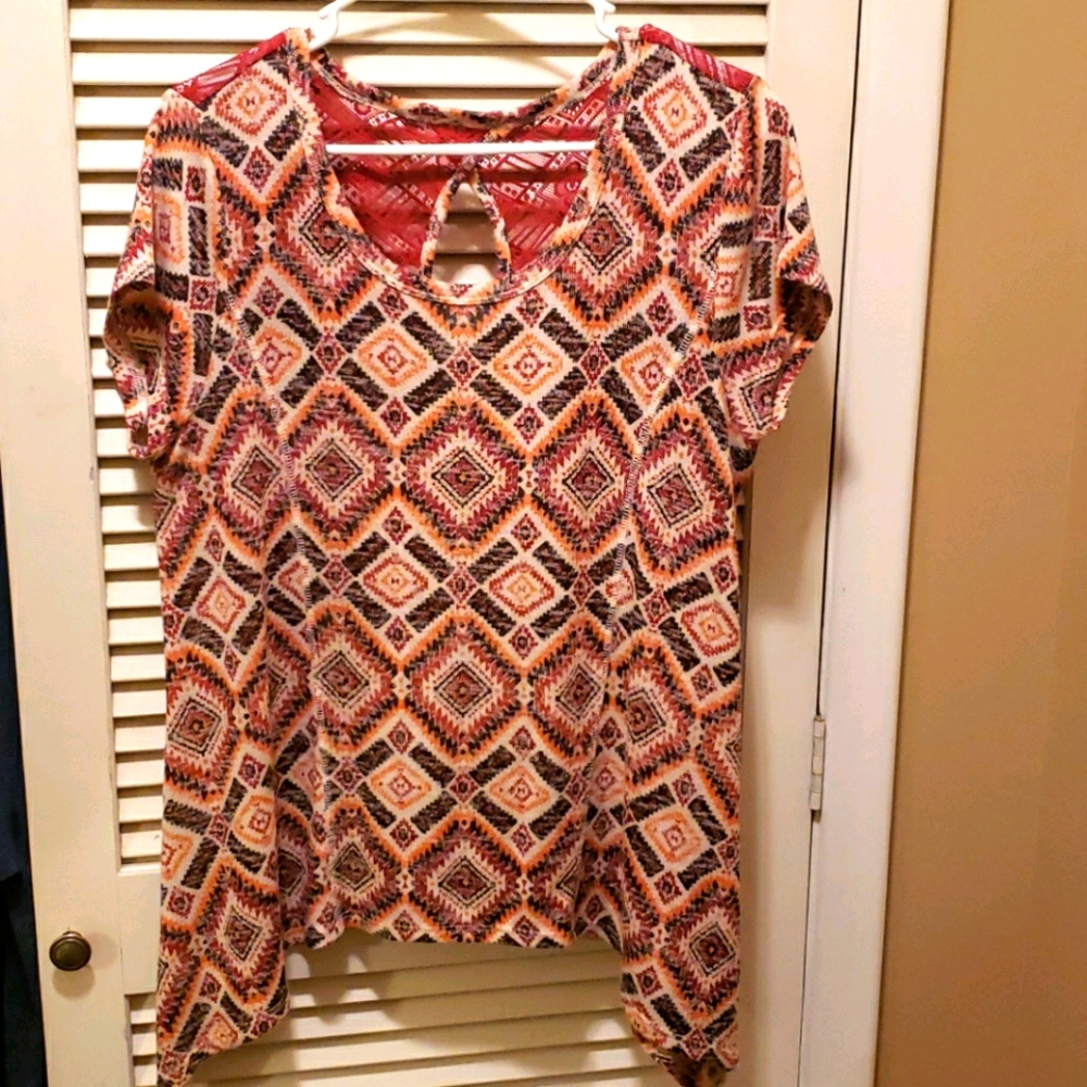 Aztec Print Knit Top